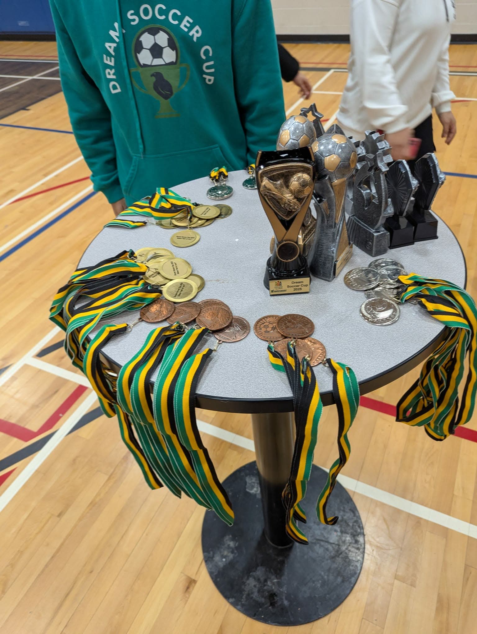 Trophies and medals closeup