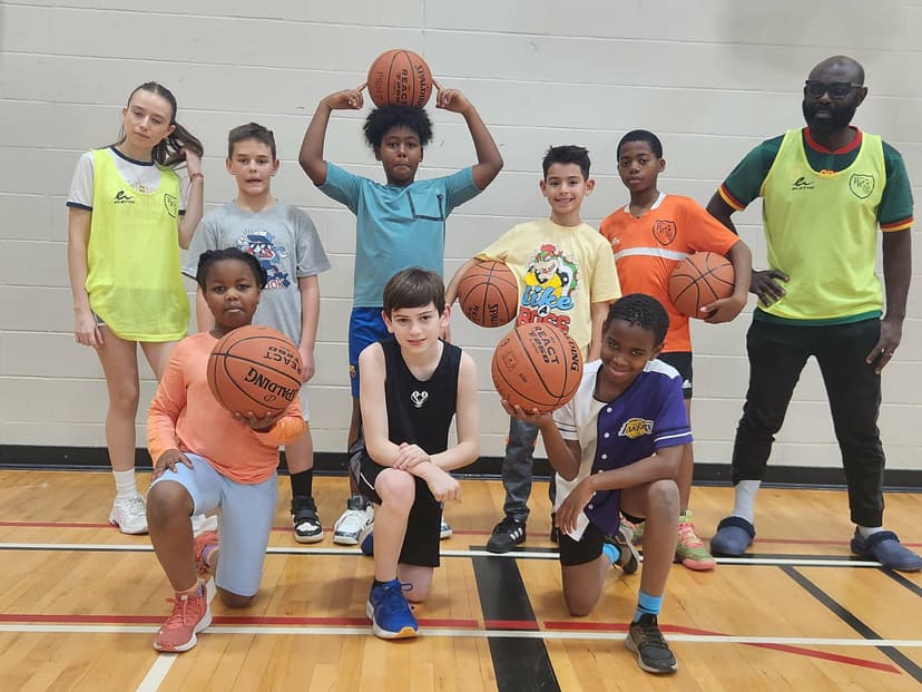 Youth basketball in action